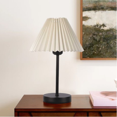 Floi Megapap E27 metal - fabric pvc table lamp in cream color Ø22x36cm.