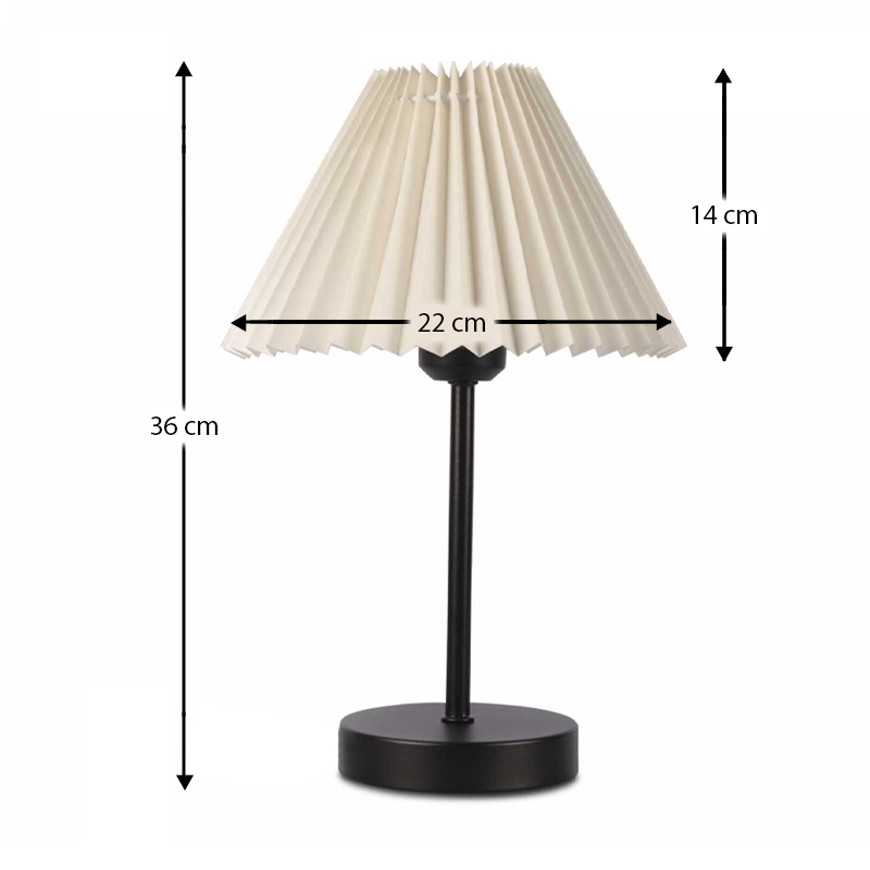 Floi Megapap E27 metal - fabric pvc table lamp in cream color Ø22x36cm.