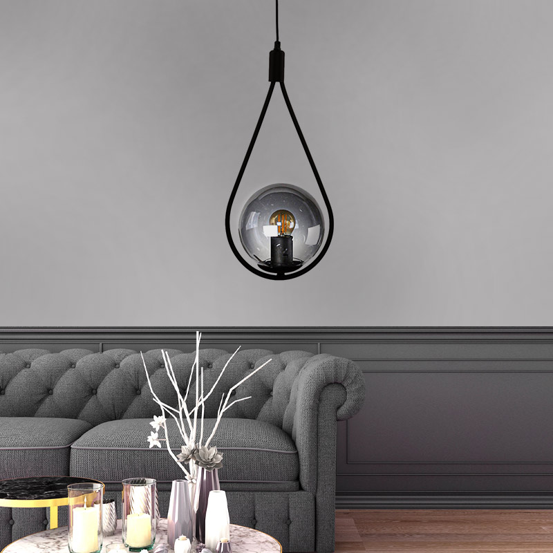Shemesh Megapap metallic single-light ceiling light E27  in black color 20x20x85cm.