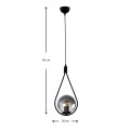 Shemesh Megapap metallic single-light ceiling light E27  in black color 20x20x85cm.