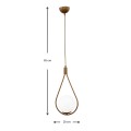 Shemesh Megapap metallic single-light ceiling light E27  in matte gold color 20x20x85cm.