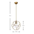 Lusita Megapap E27 metallic single-light ceiling light in golden color 20x20x70cm.