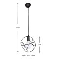 Lusita Megapap E27 metallic single-light ceiling light in black color 20x20x70cm.