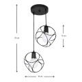 Lusita Megapap E27 metallic double-light ceiling light in black color 35x35x70cm.