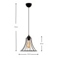 Gerel Megapap E27 metallic single-light ceiling light in black color 24x24x70cm.