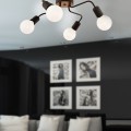 Horus Megapap E27 metallic four-light ceiling light in black color 48x48x10cm.