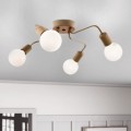 Horus Megapap E27 metallic four-light ceiling light in gold color 48x48x10cm.