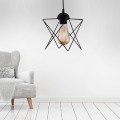 Faven Megapap E27 metallic single-light ceiling light in black color 17x17x70cm.