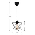 Faven Megapap E27 metallic single-light ceiling light in black color 17x17x70cm.