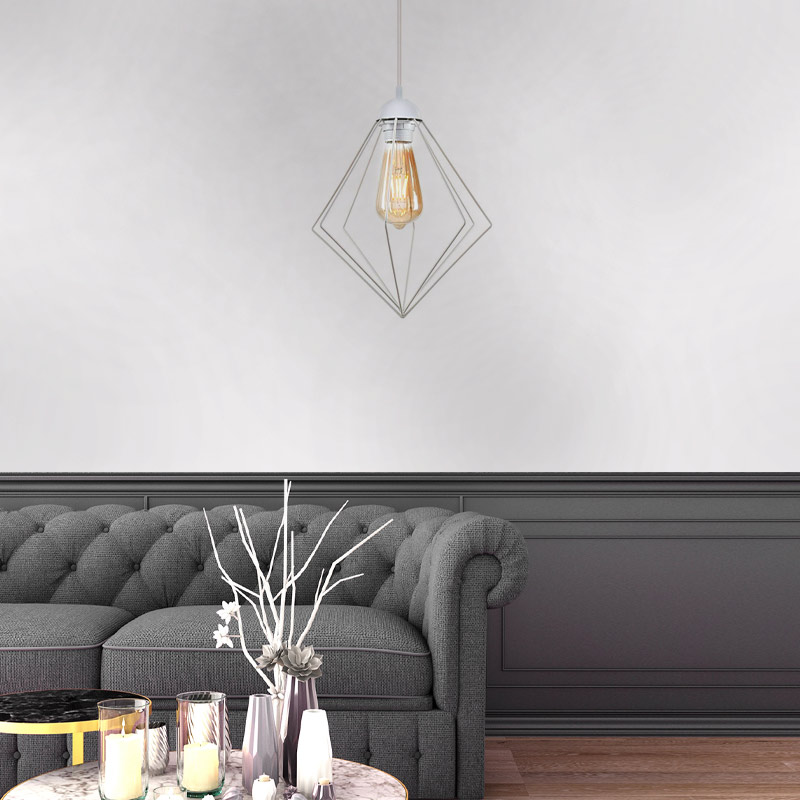 Nura Megapap E27 metallic -single-light ceiling light in white color 24x24x72cm.