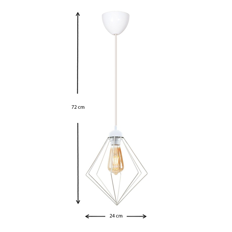 Nura Megapap E27 metallic -single-light ceiling light in white color 24x24x72cm.