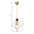 Nura Megapap E27 metallic -single-light ceiling light in gold color 24x24x72cm.