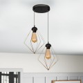 Nura Megapap E27 metallic double-light in gold color 40x40x70cm.