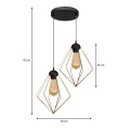 Nura Megapap E27 metallic double-light in gold color 40x40x70cm.