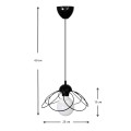 Zufash Megapap E14 metallic single-light ceiling light in black color 25x25x60cm.