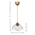 Zufash Megapap E14 metallic single-light ceiling light in golden color 25x25x60cm.