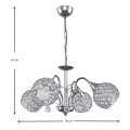 Dagobert Megapap E27 metallic four-light ceiling light in silver color 58x58x61cm.