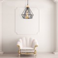 Hideki Megapap E27 metallic single-light ceiling light in black color 22x22x80cm.