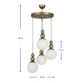 Latona Megapap metallic four-light ceiling light E27 in gold color 30x30x90cm.