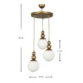 Latona Megapap metallic three-light ceiling light E27 in gold color 30x30x85cm.