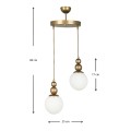 Latona Megapap metallic two-light ceiling light E27  in gold color 25x25x80cm.