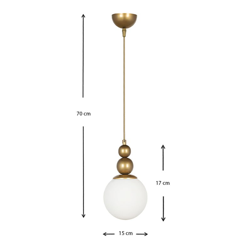Latona Megapap metallic single-light ceiling light E27 in gold color 15x15x70cm.
