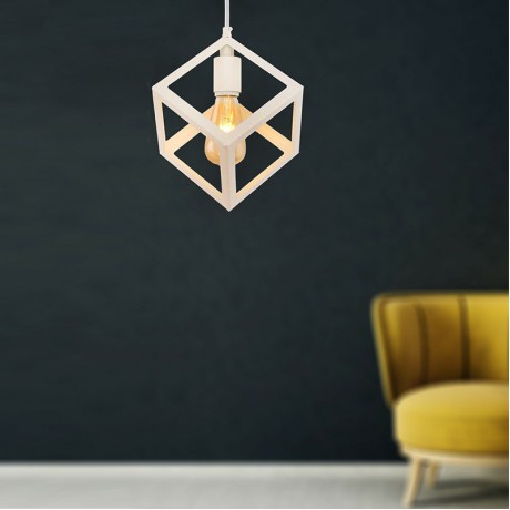 Thora Megapap metallic single-light ceiling light E27  in white color 22x22x70cm.