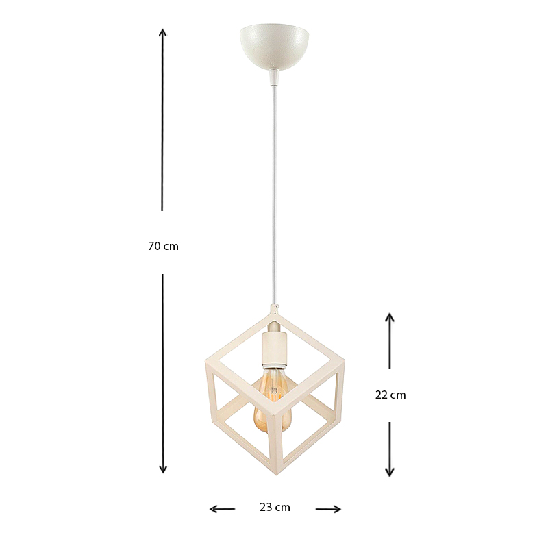 Thora Megapap metallic single-light ceiling light E27  in white color 22x22x70cm.
