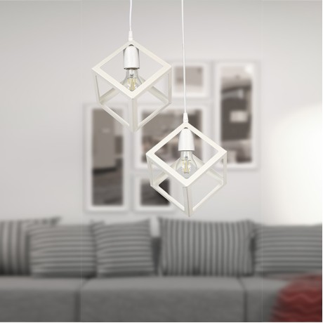 Thora Megapap metallic two-light ceiling light E27 in white color 22x22x70cm.
