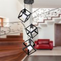 Thora Megapap metallic three-light ceiling light E27  in black color 22x22x70cm.