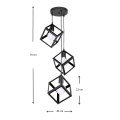 Thora Megapap metallic three-light ceiling light E27  in black color 22x22x70cm.
