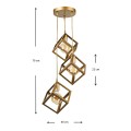 Thora Megapap metallic three-light ceiling light E27  in matte gold color 22x22x70cm.