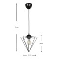Stormie Megapap metallic single-light ceiling light E27  in black color 21x21x70cm.