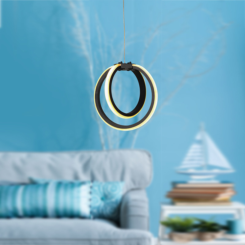 Jupiter Megapap metallic Led ceiling light in black color 19x16x60cm.