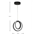 Jupiter Megapap metallic Led ceiling light in black color 19x16x60cm.