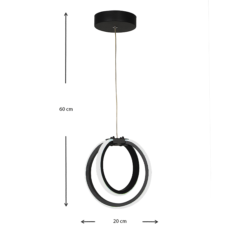 Jupiter Megapap metallic Led ceiling light in black color 19x16x60cm.