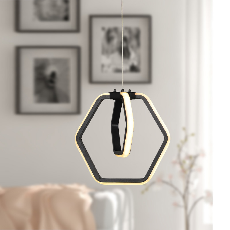 Holt Megapap metallic Led ceiling light in black color 22x16x63cm.