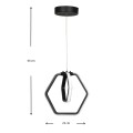 Holt Megapap metallic Led ceiling light in black color 22x16x63cm.