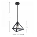 Roshan Megapap metallic ceiling light E27 in black color 24x24x66cm.