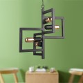 Lucero Megapap metallic four-light ceiling light E27 in black color 42x42x108cm