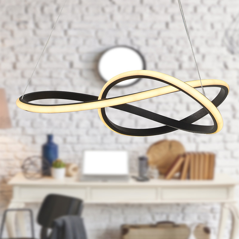 Luciano Megapap metallic Led ceiling light in black color 47x40x60cm.