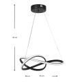 Luciano Megapap metallic Led ceiling light in black color 47x40x60cm.