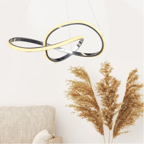 Luciano Megapap metallic Led ceiling light in silver color 47x40x60cm.