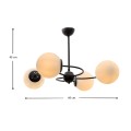 Donence Megapap metallic four-light ceiling light E27 in black color 60x60x45cm.
