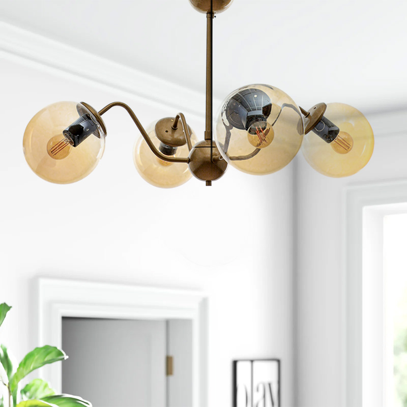 Karmen Megapap metallic four-light ceiling light E27 in gold color 45x45x40cm.