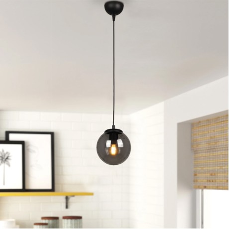 Malta Megapap E27 glass single light ceiling light in black color 15x15x70cm.