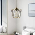 Neva Megapap E27 glass single light ceiling light in gold color 20x20x70cm.