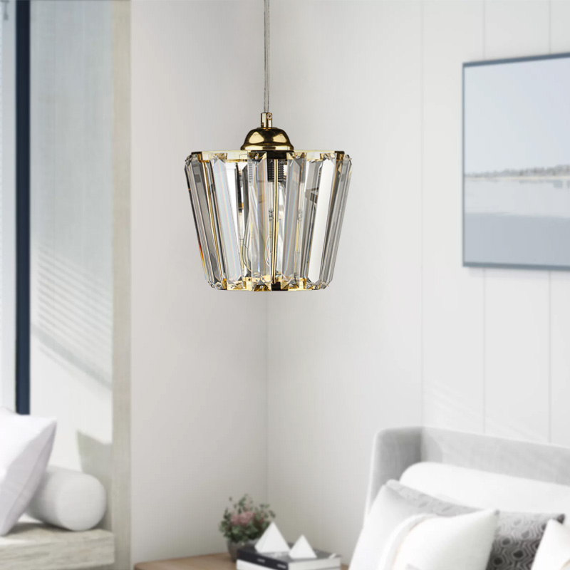 Neva Megapap E27 glass single light ceiling light in gold color 20x20x70cm.