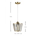 Neva Megapap E27 glass single light ceiling light in gold color 20x20x70cm.