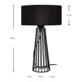 Filip Megapap E27 metal - fabric desk lamp in black color 25x25x45cm.